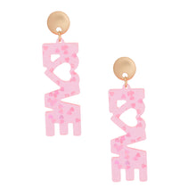 Load image into Gallery viewer, Light Pink LOVE Matte Earrings
