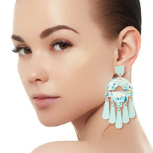 Load image into Gallery viewer, Turquoise Marbled Clay Teardrop Earrings

