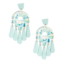 Load image into Gallery viewer, Turquoise Marbled Clay Teardrop Earrings
