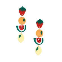 Load image into Gallery viewer, Multi Fruit Clay Dangle Earrings

