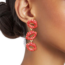 Load image into Gallery viewer, Red Triple Lips Earrings
