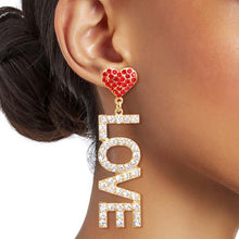 Load image into Gallery viewer, Red Gold LOVE YOU Earrings
