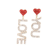 Load image into Gallery viewer, Red Gold LOVE YOU Earrings
