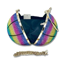 Load image into Gallery viewer, Rainbow Rhinestone Basketball Clutch
