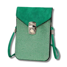 Load image into Gallery viewer, Green Rhinestone Cellphone Wallet
