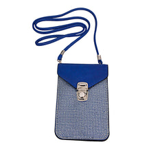 Load image into Gallery viewer, Navy Rhinestone Cellphone Wallet
