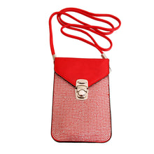 Load image into Gallery viewer, Red Rhinestone Cellphone Wallet
