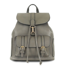 Load image into Gallery viewer, Gray Buckle Flap Backpack
