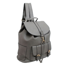 Load image into Gallery viewer, Gray Buckle Flap Backpack
