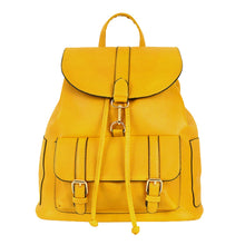 Load image into Gallery viewer, Mustard Buckle Flap Backpack
