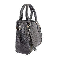 Load image into Gallery viewer, Black Croc Tote Pouch Set
