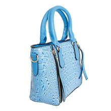 Load image into Gallery viewer, Blue Croc Tote Pouch Set
