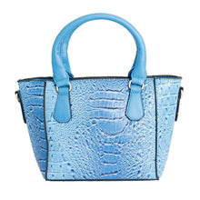 Load image into Gallery viewer, Blue Croc Tote Pouch Set
