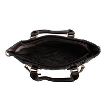 Load image into Gallery viewer, Dark Brown Croc Tote Pouch Set
