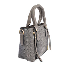 Load image into Gallery viewer, Gray Croc Tote Pouch Set
