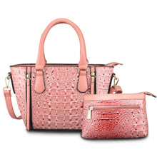 Load image into Gallery viewer, Pink Croc Tote Pouch Set
