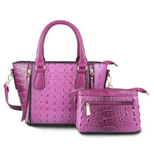 Load image into Gallery viewer, Purple Croc Tote Pouch Set
