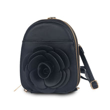 Load image into Gallery viewer, Black Flower Mini Backpack
