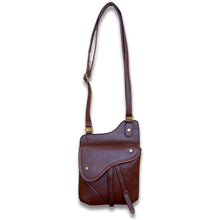 Load image into Gallery viewer, Dark Brown Saddle Crossbody Bag
