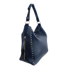 Load image into Gallery viewer, Navy Studded Hobo Bag
