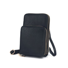 Load image into Gallery viewer, Black Triple Pocket Crossbody
