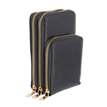 Load image into Gallery viewer, Black Triple Pocket Crossbody
