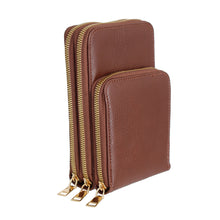 Load image into Gallery viewer, Dark Brown Triple Pocket Crossbody
