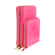 Load image into Gallery viewer, Fuchsia Triple Pocket Crossbody
