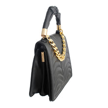 Load image into Gallery viewer, Black Quilted Square Satchel
