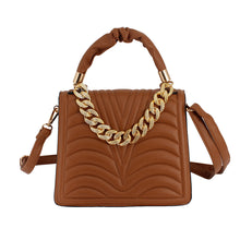 Load image into Gallery viewer, Camel Quilted Square Satchel
