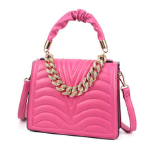 Load image into Gallery viewer, Fuchsia Quilted Square Satchel
