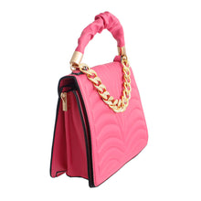 Load image into Gallery viewer, Fuchsia Quilted Square Satchel

