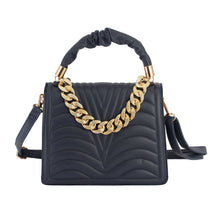 Load image into Gallery viewer, Navy Quilted Square Satchel
