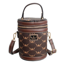 Load image into Gallery viewer, Dark Brown Top Handle Barrel Clutch
