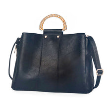 Load image into Gallery viewer, Purse Black Rigid Top Handle Handbag for Women
