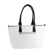 Load image into Gallery viewer, Black White Croc Kelly Tote Bag
