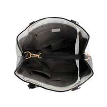 Load image into Gallery viewer, Black White Croc Kelly Tote Bag
