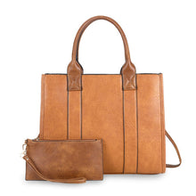 Load image into Gallery viewer, Purse Camel Soft Grain Satchel Bag for Women
