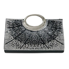 Load image into Gallery viewer, Black Top Handle Stone Clutch
