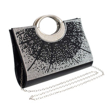 Load image into Gallery viewer, Black Top Handle Stone Clutch
