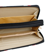 Load image into Gallery viewer, Black Striped Double Zipper Wallet
