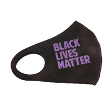 Load image into Gallery viewer, Purple Print BLACK LIVES MATTER Mask
