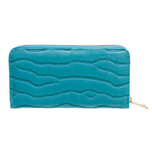 Load image into Gallery viewer, Aqua Croc Double Zipper Wallet
