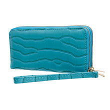 Load image into Gallery viewer, Aqua Croc Double Zipper Wallet
