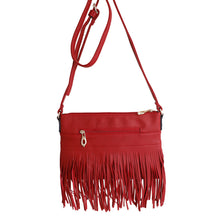 Load image into Gallery viewer, Soft Red Fringe Crossbody Bag

