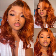 Load image into Gallery viewer, Ginger Color Brazilian 13×4 Body Wave Lace Front Wigs For Black Women 180% Density
