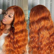 Load image into Gallery viewer, Ginger Color Brazilian 13×4 Body Wave Lace Front Wigs For Black Women 180% Density
