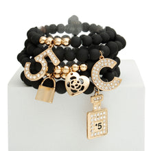 Load image into Gallery viewer, Matte Black Boutique Charm Bracelets
