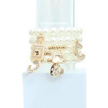 Load image into Gallery viewer, Cream Pearl Boutique Charm Bracelets
