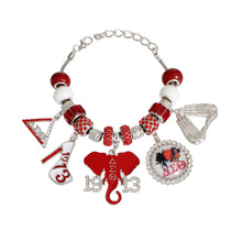 Load image into Gallery viewer, Red White Sorority Charm Bracelet
